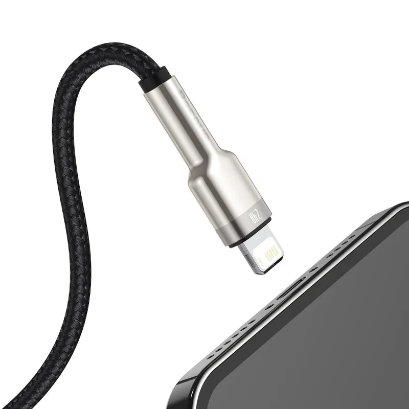 USB cable for Lightning Baseus Cafule, 2.4A, 1m (black)